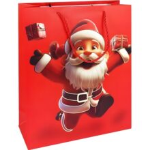 Christmas Gift Bag Large 32x26x10cm Santa with Presents