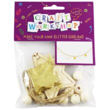 Craft Workshop Make Your Own Glitter Garland Kit 2m Gold Stars