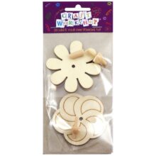 Craft Workshop Decorate Your Own Wooden Spinning Tops 2 Pack Flower and Swirl