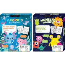 Kaleidoscope Colouring Kit Twin Pack Axolotls and Monsters - Image 3