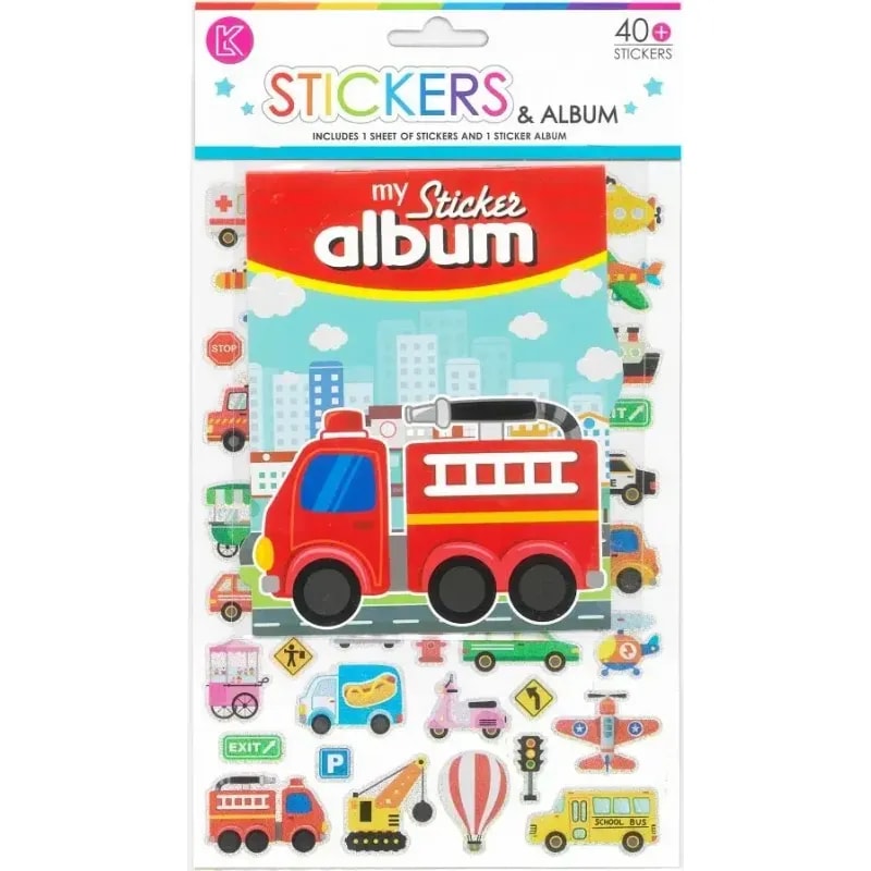 Transportation Sticker Album and 40 Stickers 1 Transportation Sticker Album and 40 Stickers