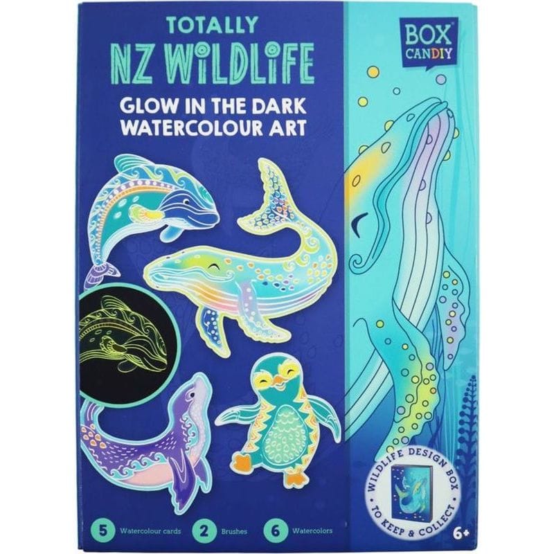 Totally NZ Wildlife Glow in the Dark Watercolour Art Kit 1 Totally NZ Wildlife Glow in the Dark Watercolour Art Kit