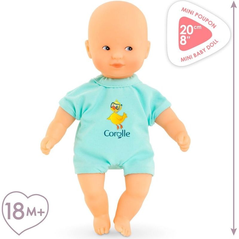Corolle Mini Bath Blue Baby Doll 20cm 4 Corolle Mini Bath Blue Baby Doll 20cm - Image 4