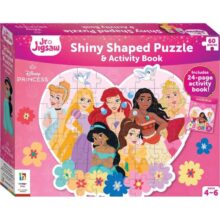 Jnr Jigsaw Disney Princess Shiny Shaped Jigsaw Puzzle 60 Pieces and Activity Book