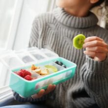 Alternative view of Melii 4 Compartment Snackle Box Blue