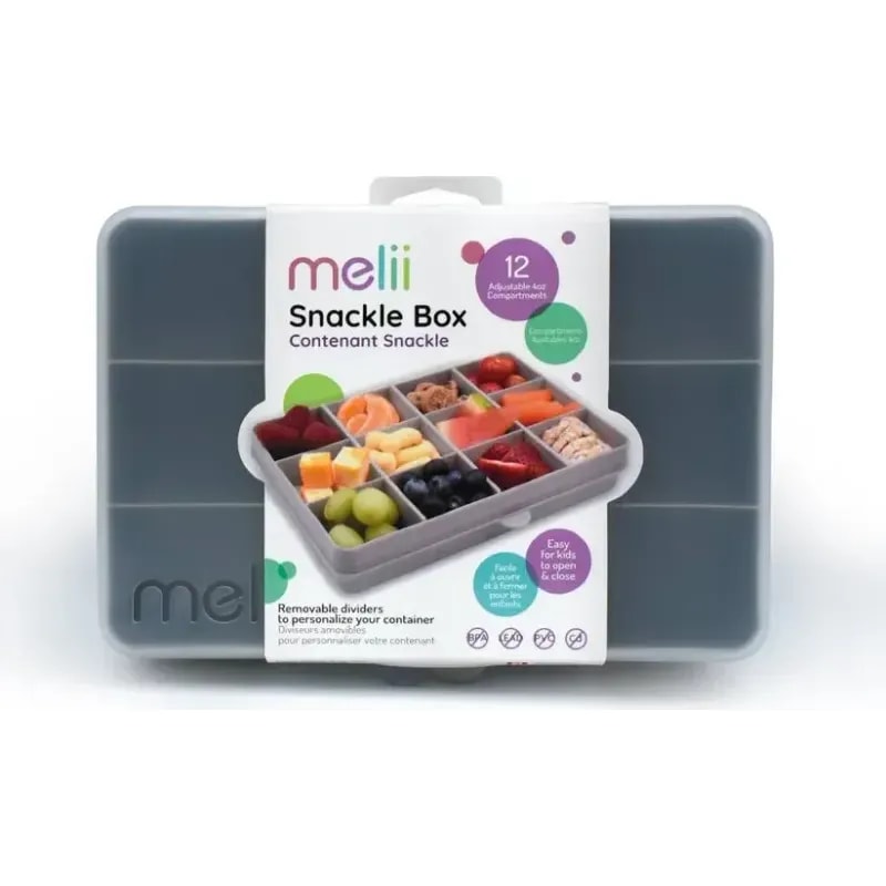 Melii Regular Snackle Box Grey 12 Compartments 1 Melii Regular Snackle Box Grey 12 Compartments