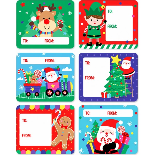 Artwrap Christmas Jumbo Gift Labels 60 Pack Kids 2 Artwrap Christmas Jumbo Gift Labels 60 Pack Kids - Image 2