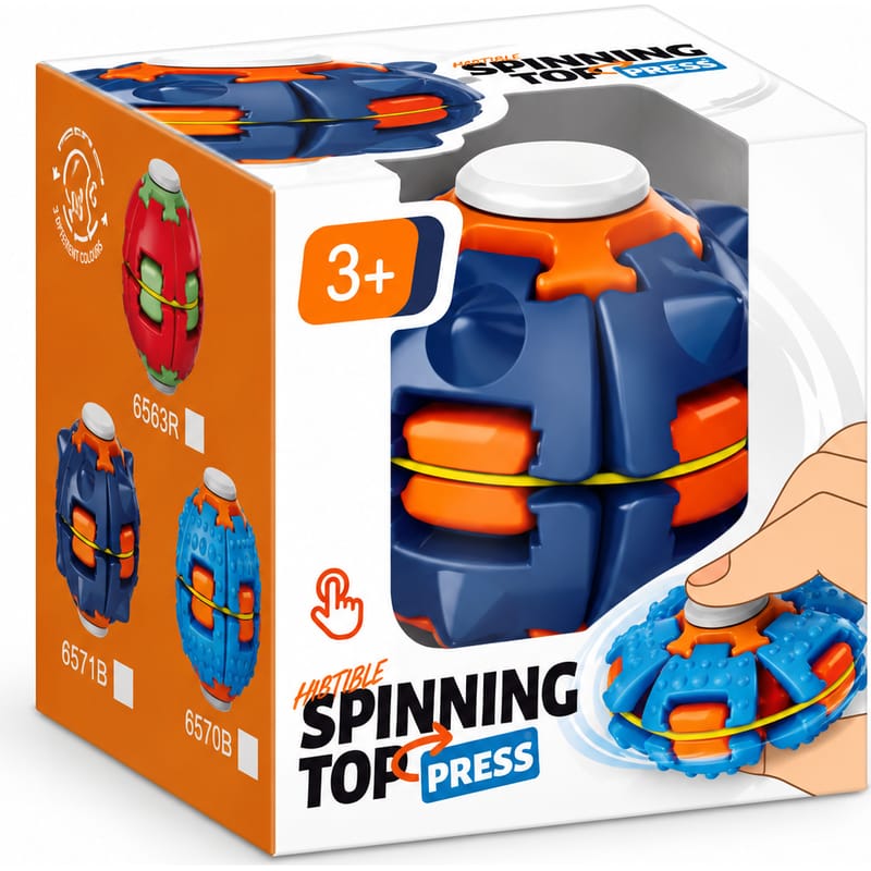 Press and Spin Fidget Ball Dark Blue 1 Press and Spin Fidget Ball Dark Blue