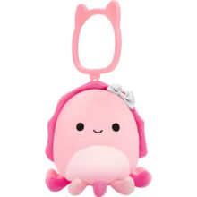 Squishmallows Clip On Plush 9cm Auggie Pink Cuttlefish