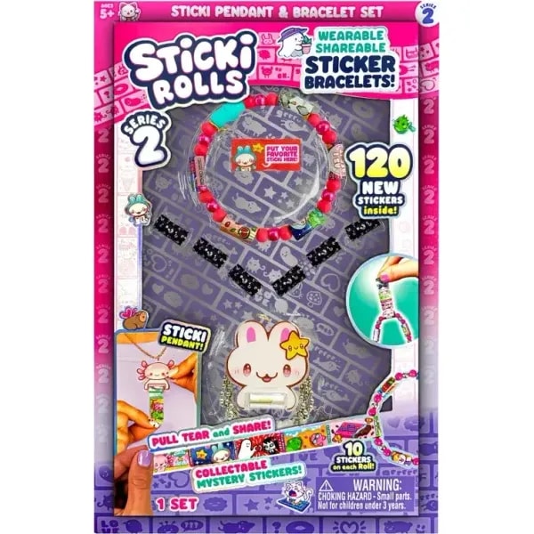 Sticki Rolls Pendant and Bracelet Set Series 2 Stardust and BunBun 1 Sticki Rolls Pendant and Bracelet Set Series 2 Stardust and BunBun