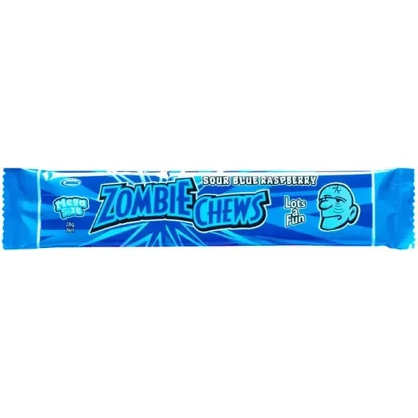 Zombie Chews Sour Chew Bar Mega Size 28g Blue Raspberry 1 Zombie Chews Sour Chew Bar Mega Size 28g Blue Raspberry