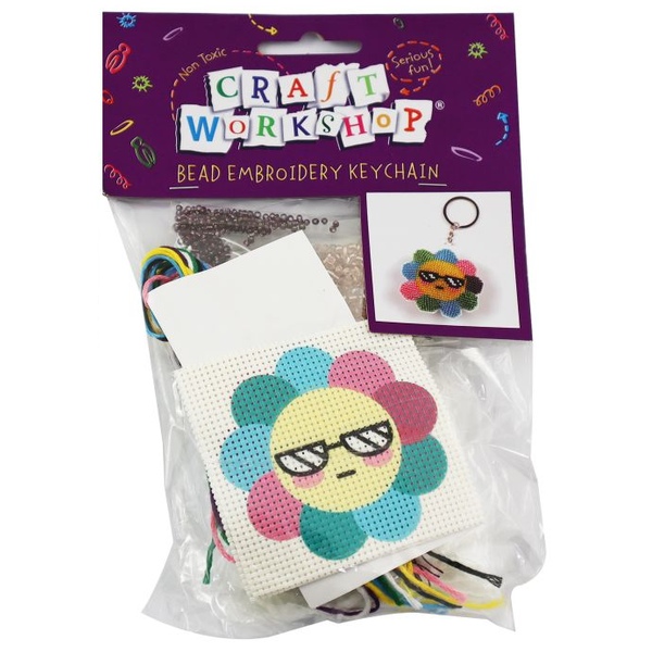 Craft Workshop Bead Embroidery Keychain Kit Flower 1 Craft Workshop Bead Embroidery Keychain Kit Flower