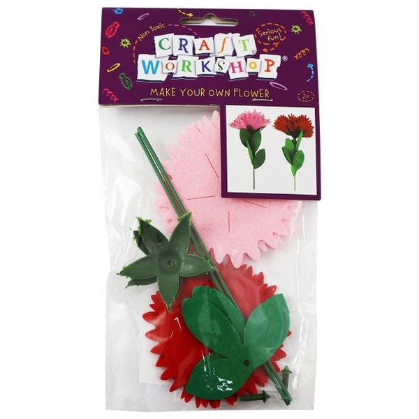Craft Workshop Make Your Own Felt Flowers Kit 2 Pack Pink and Red 1 Craft Workshop Make Your Own Felt Flowers Kit 2 Pack Pink and Red