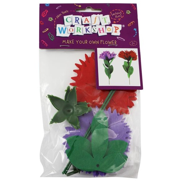 Craft Workshop Make Your Own Felt Flowers Kit 2 Pack Purple and Red 1 Craft Workshop Make Your Own Felt Flowers Kit 2 Pack Purple and Red