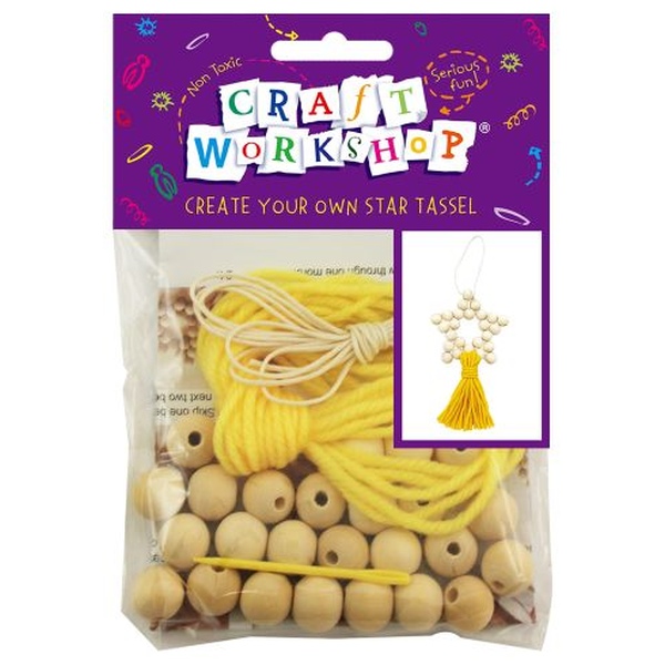 Craft Workshop Make Your Own Star Tassel Kit Yellow 1 Craft Workshop Make Your Own Star Tassel Kit Yellow